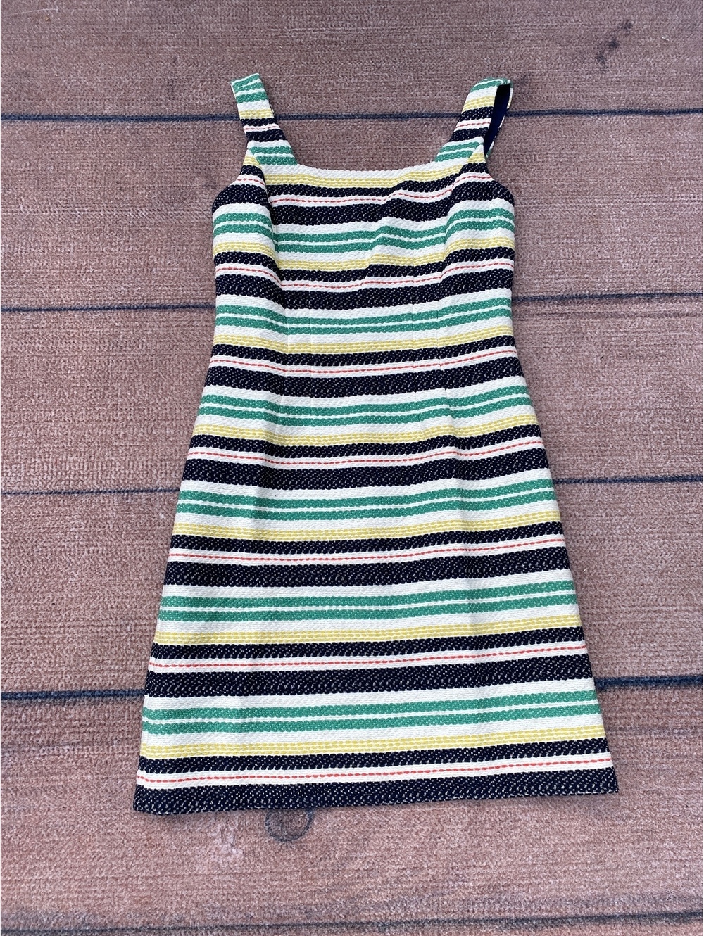 Brooks Brothers stripe tweed cotton tailored shift dress old money classic mod 6